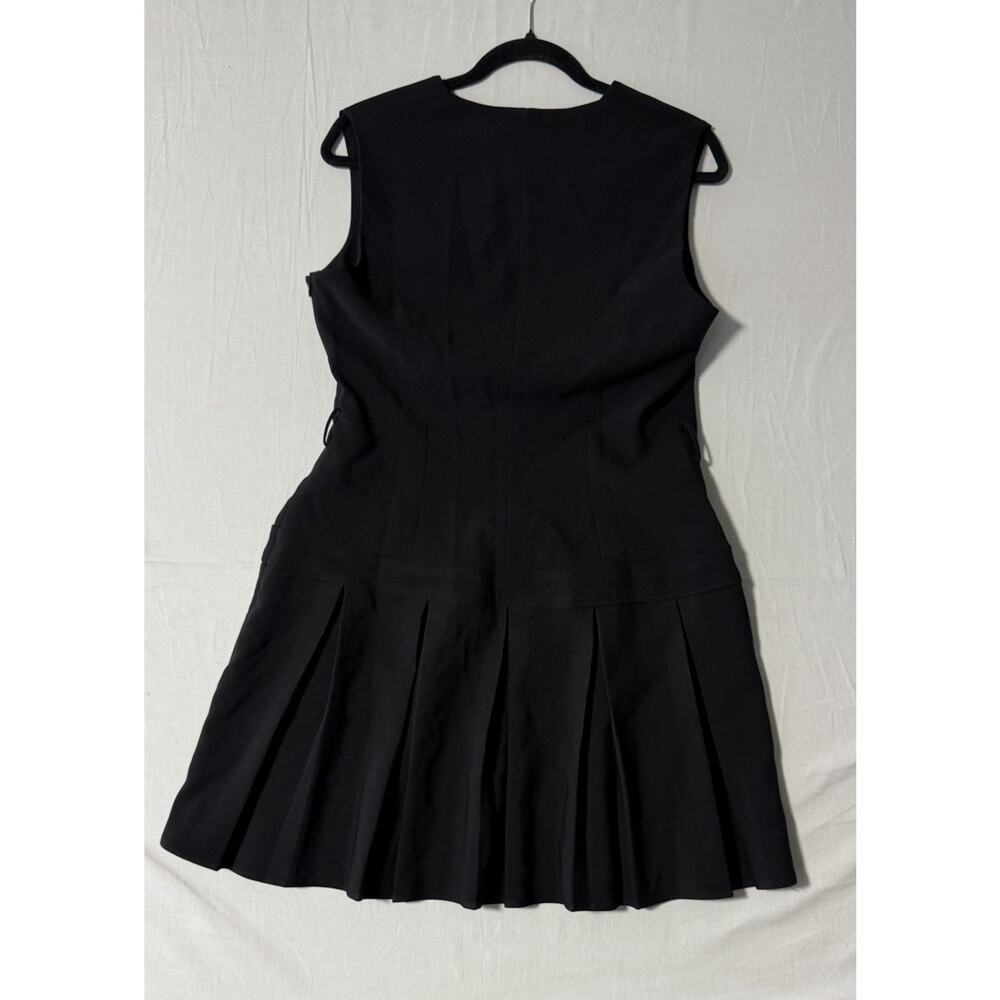 Commense Sleeveless Keyhole-Neck Pleated Black Mini Dress (No Belt inc) Size XL - Picture 5 of 10